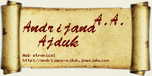 Andrijana Ajduk vizit kartica